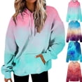 thumbnail image 1 of HAJWOH Oversized Hoodies For Women Tie Dye Gradient Sweatshirts Baggy Drawstring Hooded Pullover Fall Casual Tops With Pocket, 1 of 6