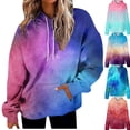 thumbnail image 1 of HAJWOH Oversized Hoodies For Women Tie Dye Gradient Sweatshirts Baggy Drawstring Hooded Pullover Fall Casual Tops With Pocket, 1 of 6