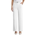 thumbnail image 1 of HAJWOH Pants for Senior Women Stretchy High Rise Perfect Drape Casual Pants Breathable Wide Leg Trousers with Pockets, 1 of 5