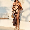 thumbnail image 1 of HAJWOH Plus Size Kaftan Dress Beach Swimwear Cover Up V Neck Batwing Sleeve Moo Moos Loungewear, 1 of 5