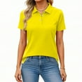 thumbnail image 1 of HAJWOH Polo Shirts for Womens Work School Short Sleeve Tennis T-Shirts Casual Button Down Uniform Top 2026 Spring New Collared Tops Athletic Blouse Yellow M, 1 of 5