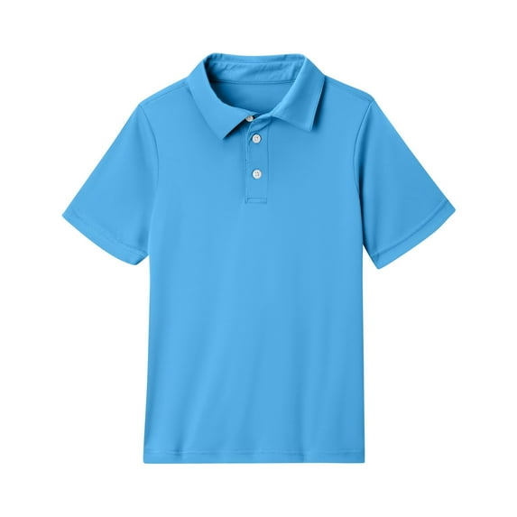 HAJWOH Polo Uniform Shirts for Junior Girls School Short Sleeve Uniform Top Casual Button Down Tennis T-Shirts 2025 Summer New Collared Golf Polo Shirt Comfy Blouse Cyan 9-10 Years