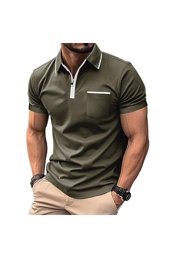 Polo Uniform Shirts for Mens School Short Sleeve Uniforms Casual Button Uniform Shirts 2026 Spring New Collared Polo Shirts Athletic Clothing Green XXXL