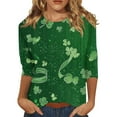HAJWOH St. Patricks Day Shirts Women Lucky Green Shamrock Clover Print