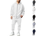 thumbnail image 1 of HAJWOH Sweatsuits for Mens Full Zip Drawstring Casual Hooded and sweatpants with Pockets Running Jogging Sport Comfort Suit, 1 of 5
