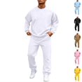 thumbnail image 1 of HAJWOH Sweatsuits for Mens Long Sleeve Crewneck Sweatshirt and sweatpants Tracksuit for Spring and Fall, 1 of 5