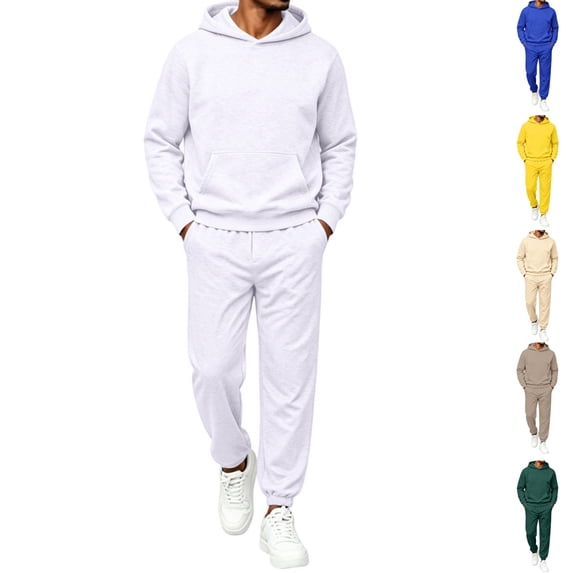 HAJWOH Sweatsuits for Mens Workout Athletic Hoodie and Sweatpants Sets Outfits Casual Comfy Tracksuits