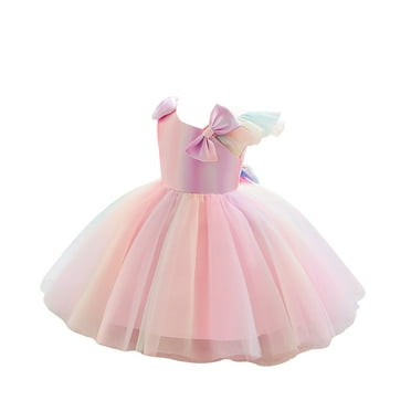 HAJWOH Toddler Girl Dress Casual Princess Dress Flowy Sundress 2025 New Short Dresses Light pink 5-6 Years