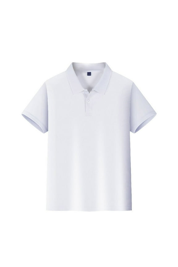 White Polo Shirts for Boys Girls School Short Sleeve Tennis T-Shirts Casual Button Top 2026 Summer New Collared Uniform Top Lightweight Clothes White