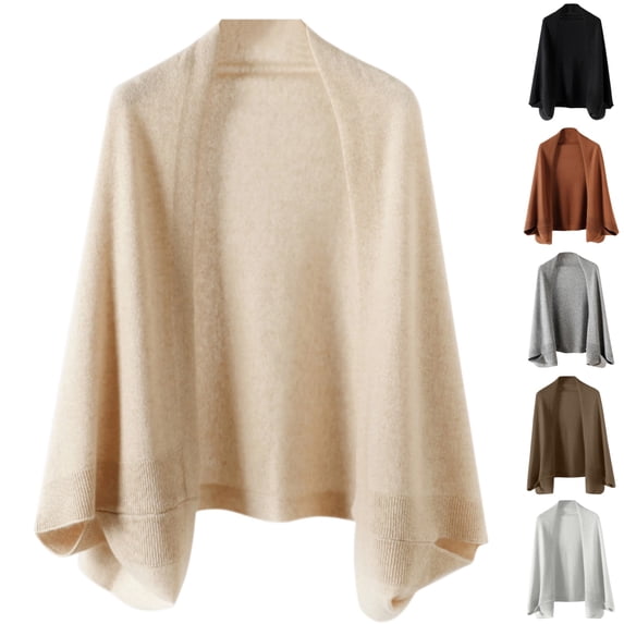 HAJWOH Winter Shawl Wraps Women Fashion Knitted Shawls Stylish High-end Knitted Cape -use Scarf