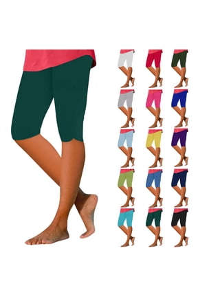 Women’s Capri Leggings Knee Length Leggings Stretch Summer Casual Athletic Running Workout Yoga Pants