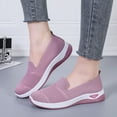 thumbnail image 1 of HAJWOH Women's Orthopedic Sneakers Slip On, Arch Support Walking Shoes for Nurse Work, Wide Width Breathable Comfort Pink US-8.5（EU-41）, 1 of 5