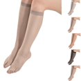 thumbnail image 1 of HAJWOH Women's Sheer Knee High Stockings Nylon Stocking Wide Band Non-Slip Hosiery, 1 of 5