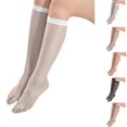 thumbnail image 1 of HAJWOH Women's Sheer Knee High Stockings Nylon Stocking Wide Band Non-Slip Hosiery, 1 of 5