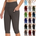thumbnail image 1 of HAJWOH Women's Yoga Pants Leggings with Pockets High Waisted Knee Length Capris Stretch for Casual Workout Exercise, 1 of 6