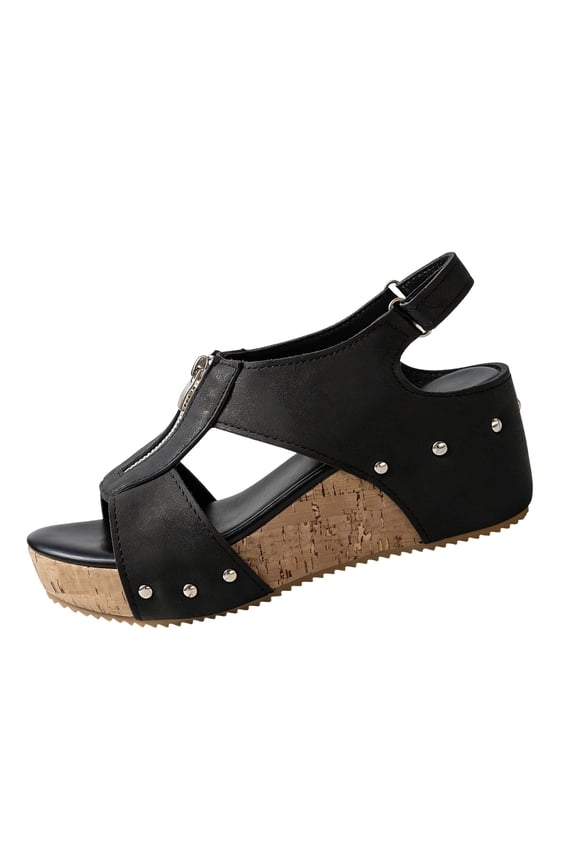 Womens Orthopedic Sandals Non Slip Slip on Arch Support Flat Wedge Sandals Wide Width Beach Slippers 2026 New Comfort Foam Shoes Black 39