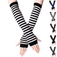 thumbnail image 1 of HAJWOH Womens Punk Gothic Long Arm Warmers Fingerless Gloves Winter Knitted Stretchy Mittens Thumb Hole Wrist Warmer, 1 of 5
