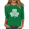 HAJWOH Womens St Patricks Day Shirt Lucky Green Shamrock Clover Print 3