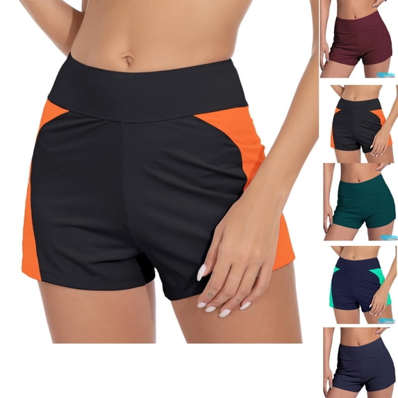 HAJWOH Womens Swim Shorts High Waisted Stretch Bathing Suit Bottoms Swimsuit Surfing Board Shorts