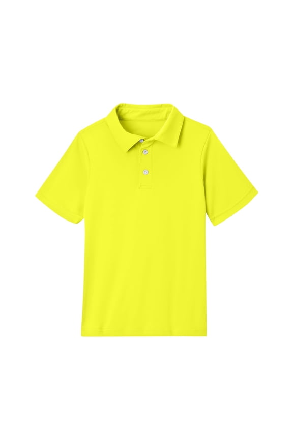 Yellow Junior Girls Uniform Tops Short Sleeve Tops Dressy Casual Button T-Shirt 2025 Spring New Collared Polo Shirts Comfortable Clothes Yellow 9-10 Years
