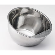 Helens Asian Kitchen Japanese Rice Washing Bowl, 3-Quart, Stainless Steel Washer With Side Drainer For Grains, Beans, Fruits, And Vegetables