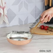 HAKAN Handmade Copper Saut  Pan & Butter Warmer, Multipurpose Pure Copper Cookware with Handle, Suitable for Oven & Stovetop, Decorative Hammered Copper Skillet, | 6.3, 7.1, 7.9, 8.7, 9.5 in. |