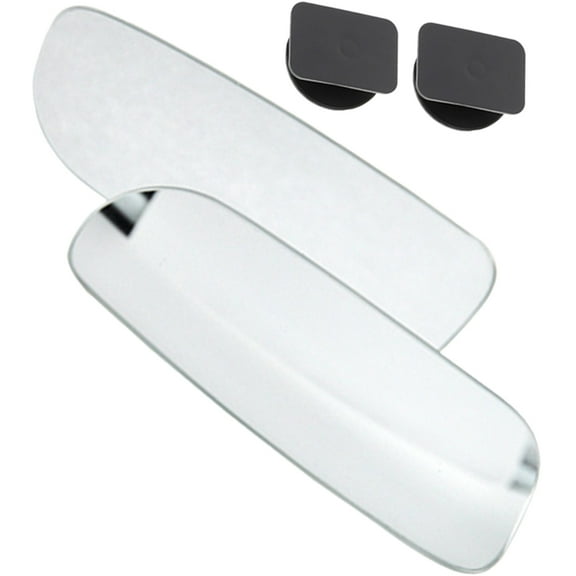 HAKIDZEL 1 Pair Abs Pp Glass Wide Angle 360 Degree Adjustable Rectangular Car Mirror 4.1X1.5In