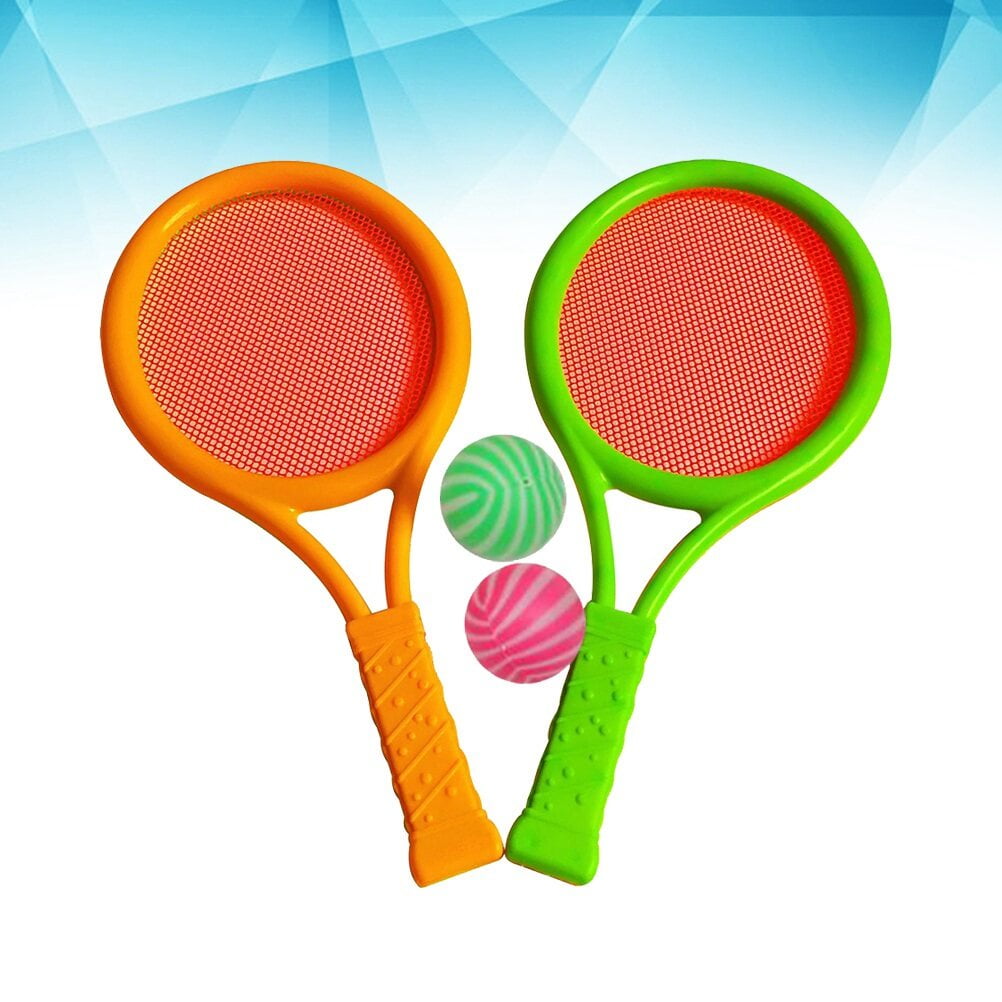 A To Z Childrens Kids Metal Junior Tennis Set 2 Racket Raquets And 1 Ball Outdoor Toy Play Game Set