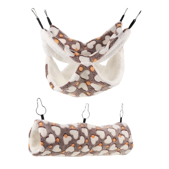 HAKIDZEL 1 Set Coffee Plush Hamster Hideaway for Small Pets with Comfortable Home