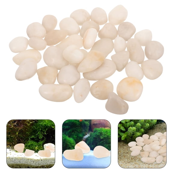 HAKIDZEL Decorative Pebbles White 1 Set Natural Polished -2in