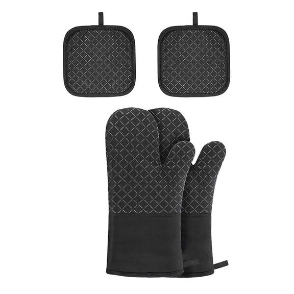 HAKIDZEL 1 Set Heat Resistant Gloves Cooking Barbecue Gloves Kitchen Utensils Thickened Layer Nonslip 6.88x6.88in