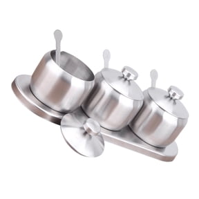HAKIDZEL 1 Set Kitchen Seasoning Container Stainless Steel Prevents Dust for Cooking Enthusiasts