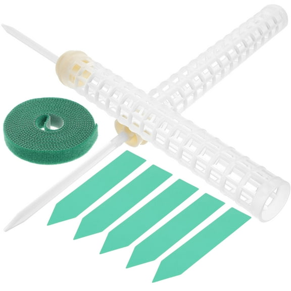 HAKIDZEL 1 Set White Plastic Cylindrical Moss Pole for Monstera Climbing Support Indoor 9.82X1.38X1.38in