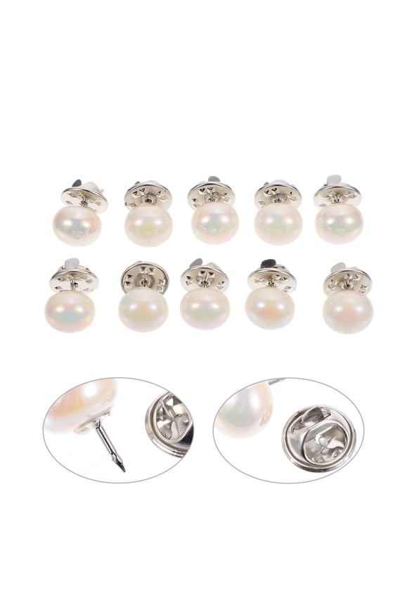 10Pcs Cute Brooch Pin for Women White Mini Shape Compact Alloy for Birthday present
