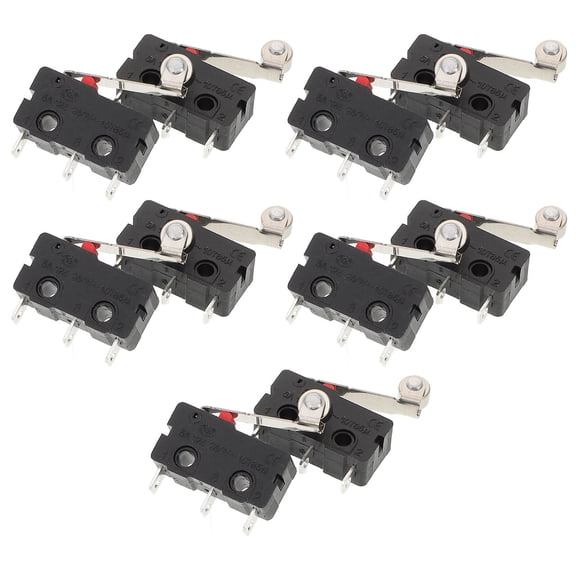 HAKIDZEL 10Pcs Limit Switch Industrial Applications Electrical Control Precise Black 0.94X0.79X0.20In