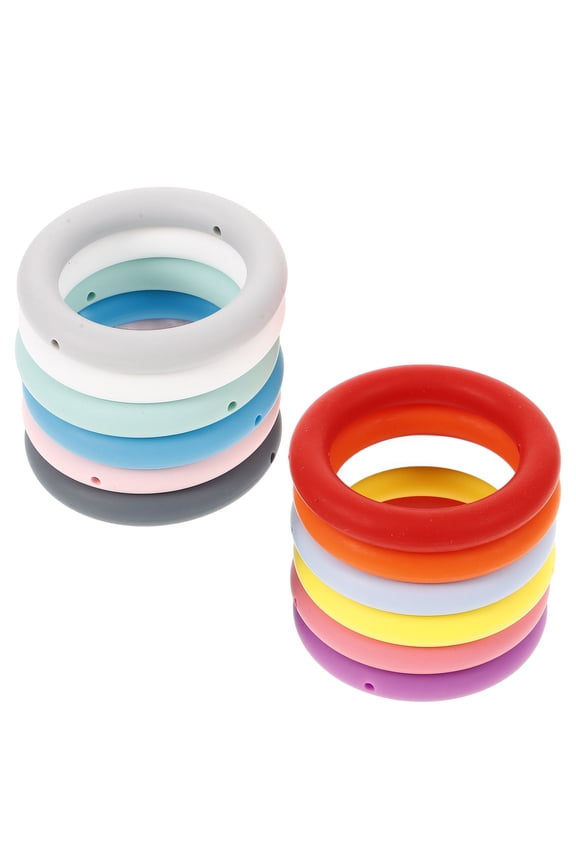 DIY Keychain Silicone Assorted Color 12Pcs 2.55X2.55X0.47in
