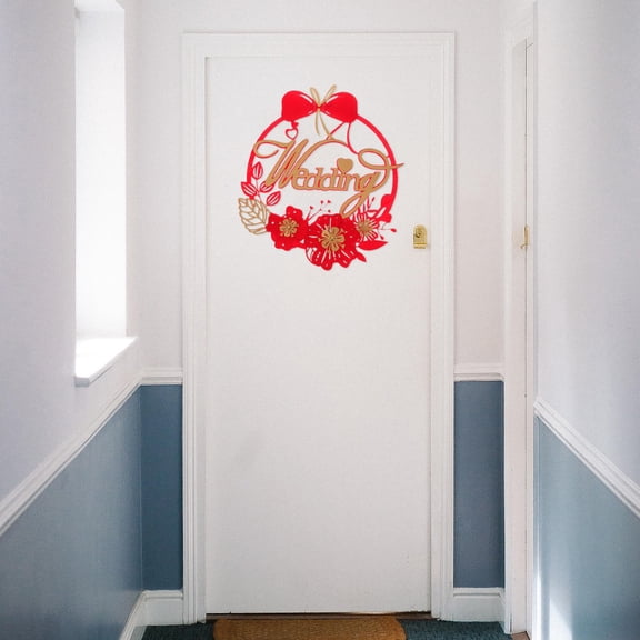 HAKIDZEL 1Pack Chinese Wedding Stickers Non Woven Fabric Square Red for Door and Wall Decoration