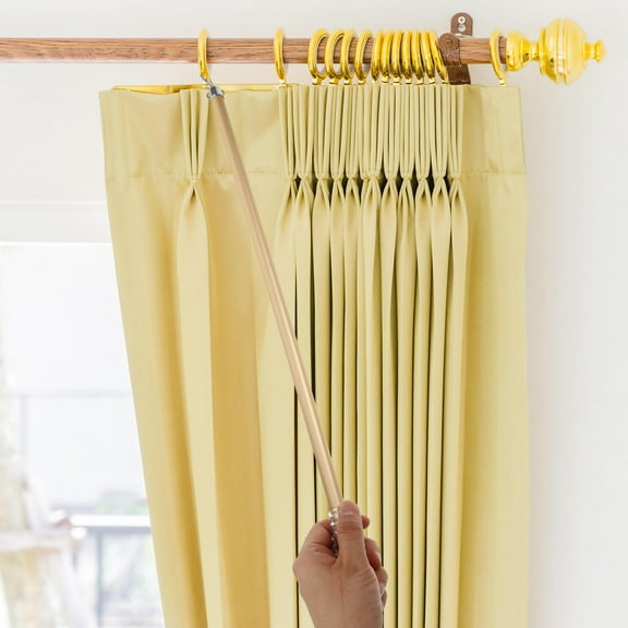 HAKIDZEL 1Pcs 21.3x1x1in Adjustable Curtain Pull Rod for Drapery Control Homeowners