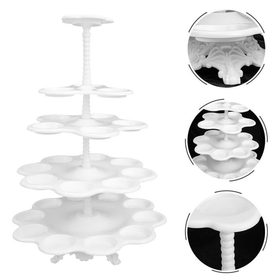 HAKIDZEL Cupcake Stands Cupcake Stand White Plastic 1Pack 17.68x12.18x12.18in