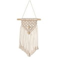 thumbnail image 1 of HAKIDZEL 1Pcs Hand-Woven Tapestry Fringed Symmetrical Design Beige Cotton Rope Boho Macrame Wall Decor, 1 of 8