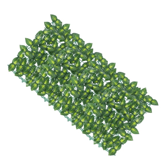 HAKIDZEL 1Pcs Rectangular Mesh Green Cloth Fake Leaf Fence Ornament for Yard 39.4x19.7x0.2in