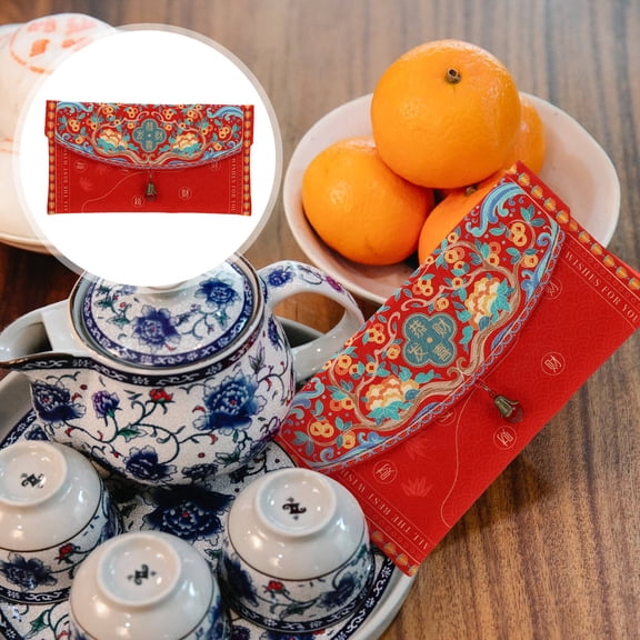 HAKIDZEL 1Pcs Red Envelope Lunar New Year Envelope For present Giving And Storage 8.5X4.9X0.4In