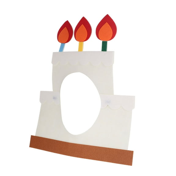 HAKIDZEL 1Set Birthday Decorative Hats Cake Shaped Non Woven Fabric Party Headwear Celebration