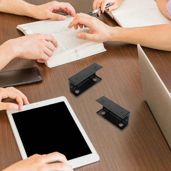 HAKIDZEL 1Set Black Plastic Laptop Under Desk Mount for Space-saving and Adjustable Angle