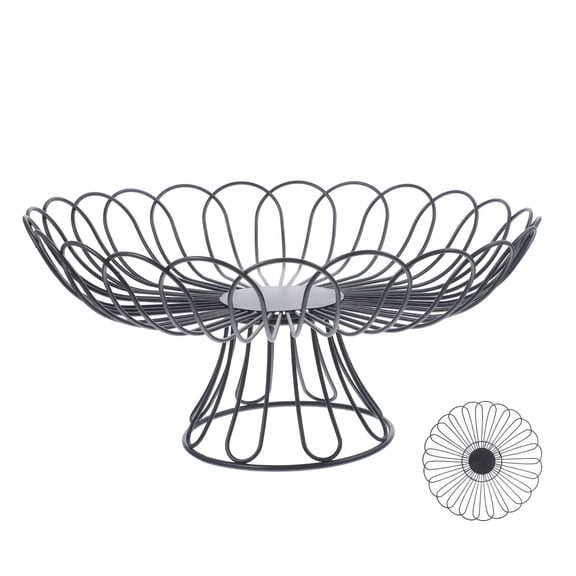 HAKIDZEL 1Set Decorative Wire Basket 12.77X12.77X5.89In Rustic Luxury For Dining Table Storage Kitchen Use