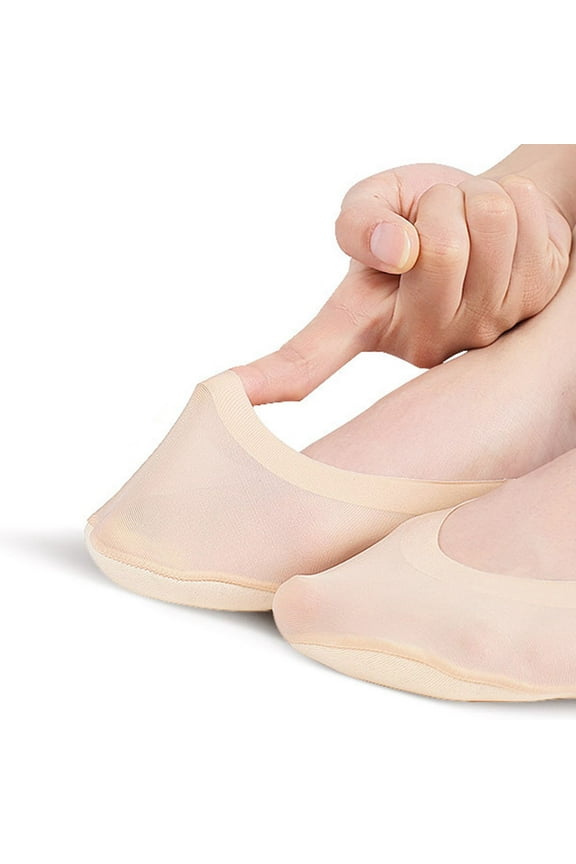 2 Pairs Ladies Invisible Sock with Arch Support and Machine Washable in Black Color for Travel