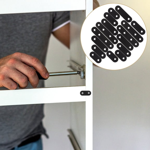 HAKIDZEL 24Pcs Flat Straight Brace Metal Joining Brackets for Flat Panel Devices 3.0x0.6x0.1in