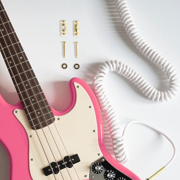 HAKIDZEL 2Pcs Electric Guitar String Trees Retainer Metal for Bass String Tree Golden 1.50X1.30X0.60CM