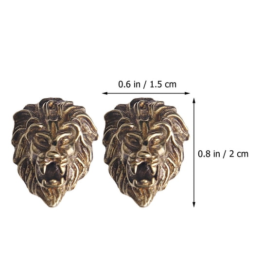 HAKIDZEL 2Pcs Golden Brass Lionhead Buttons for Sewing Diy Making Handmade Projects 11.8x7.9x3.9in