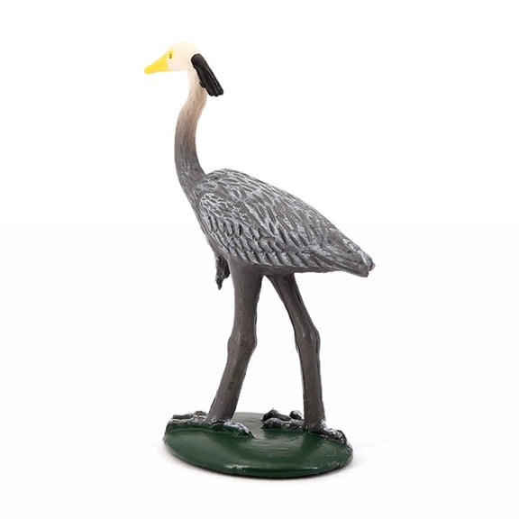 HAKIDZEL 2Pcs Grey Crane Model Pvc Simulation Design Realistic Desktop Ornament Animal Figurine 5X6.4In
